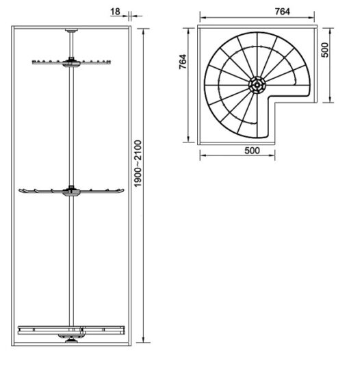 Giá treo đồ góc 3 tầng Eurogold 76.4cm EUA1210