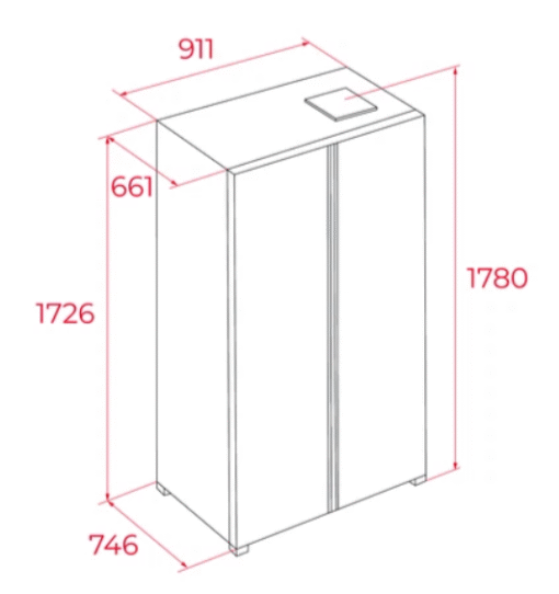 Tủ lạnh 2 cánh Side by Side Teka RLF 74917 GBK 627 lít