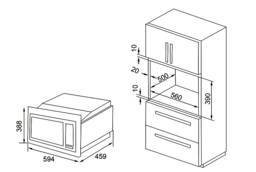 Lò vi sóng kết hợp nướng Lorca TA-908 25 lít 900W