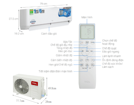 Điều hòa TCL 1 chiều inverter 9.000 BTU TAC-10CSD/TPG21