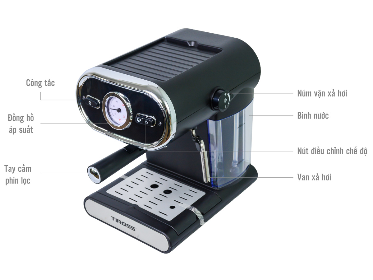 Máy pha cà phê Tiross Espresso TS6211 15 bar