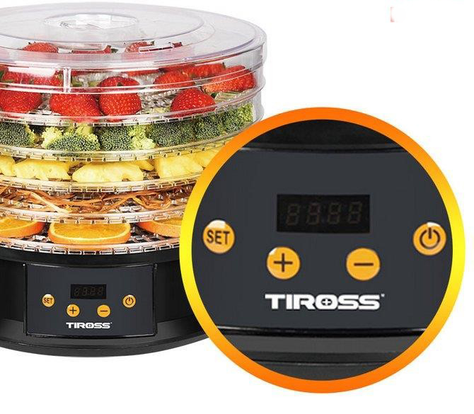 Máy sấy hoa quả, thực phẩm đa năng 5 khay Tiross TS9682 70 độ C 250W