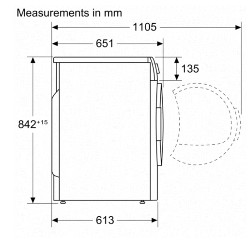 Máy sấy bơm nhiệt Bosch WQB245B0SG Series 8 9 kg