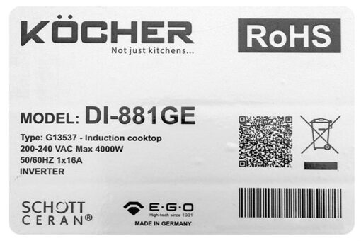 Bếp từ 2 vùng nấu lắp âm 4000W Kocher DI-881GE