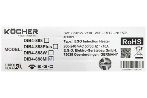 Bếp từ 2 vùng nấu lắp âm 4000W Kocher DIB4-888MI