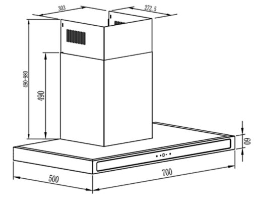 Máy hút mùi gắn tường 70cm Kocher K-225D