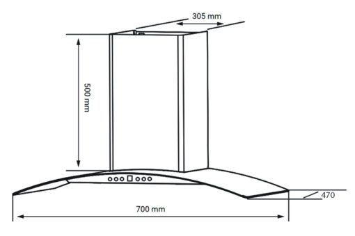 Máy hút mùi áp tường màu đen 70cm Kocher K-226V