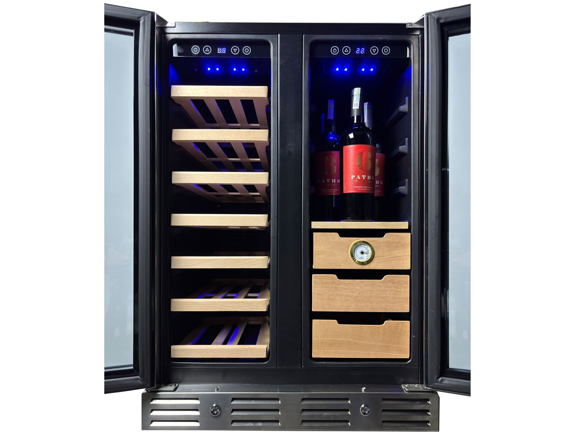 Tủ bảo quản rượu 38 chai 120 lít Side By Side 3 trong 1 KCWEU-3338
