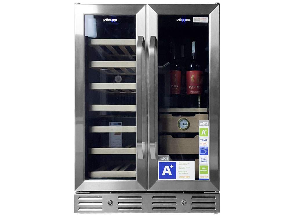 Tủ bảo quản rượu 38 chai 120 lít Side By Side 3 trong 1 KCWEU-3338