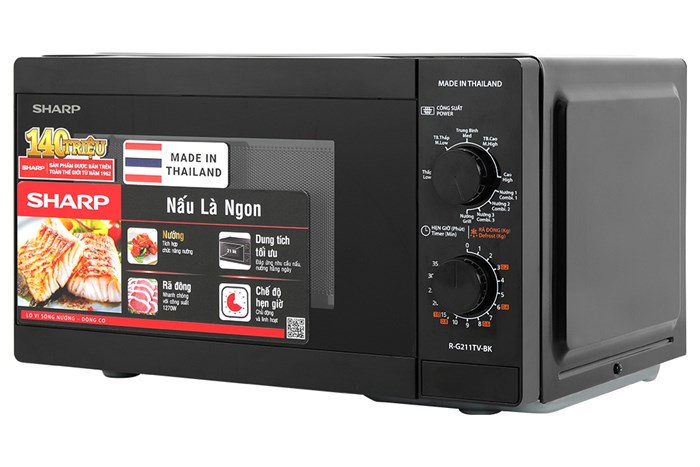 Lò vi sóng có nướng 21 lít Sharp R-G211TV-BK