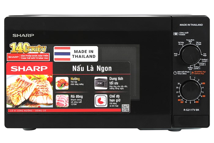 Lò vi sóng có nướng 21 lít Sharp R-G211TV-BK