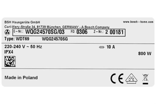 Máy sấy bơm nhiệt Bosch 9 kg WQG24570SG