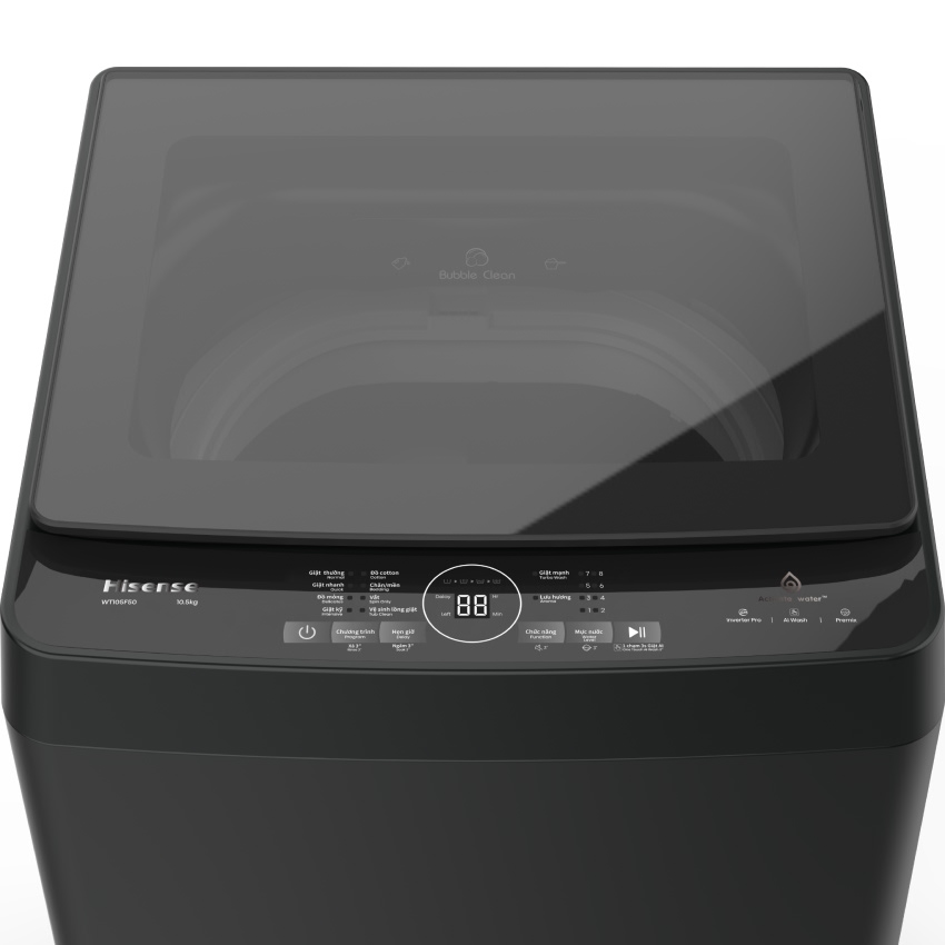Máy giặt cửa trên Hisense lồng đứng Inverter 10.5 kg WT105F50