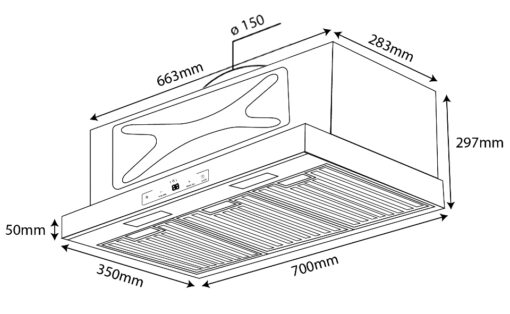 Máy hút mùi gắn tường 70cm Kocher Turbo Series X | X-350T