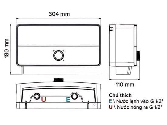 Bình nóng lạnh trực tiếp Ariston Aures ME 6