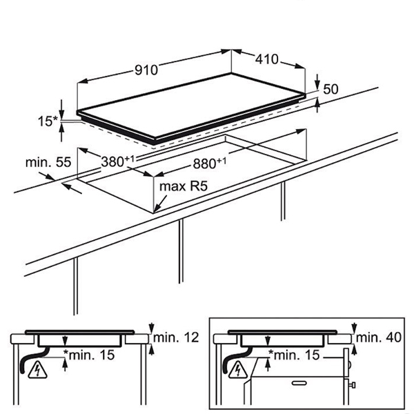 Bếp từ 3 vùng nấu Electrolux EHL9530FOK 6900W