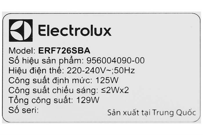 Máy hút mùi âm tủ Electrolux ERF726SBA 70cm