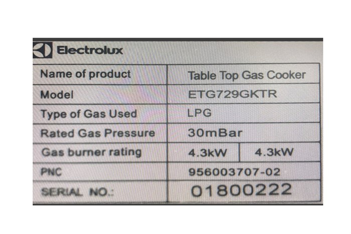 Bếp gas dương 2 vùng nấu Electrolux ETG729GKTR
