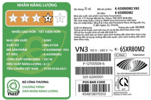 Google Tivi OLED Sony AI 4K 65 inch K-65XR80M2 [ 65XR80M2 ]