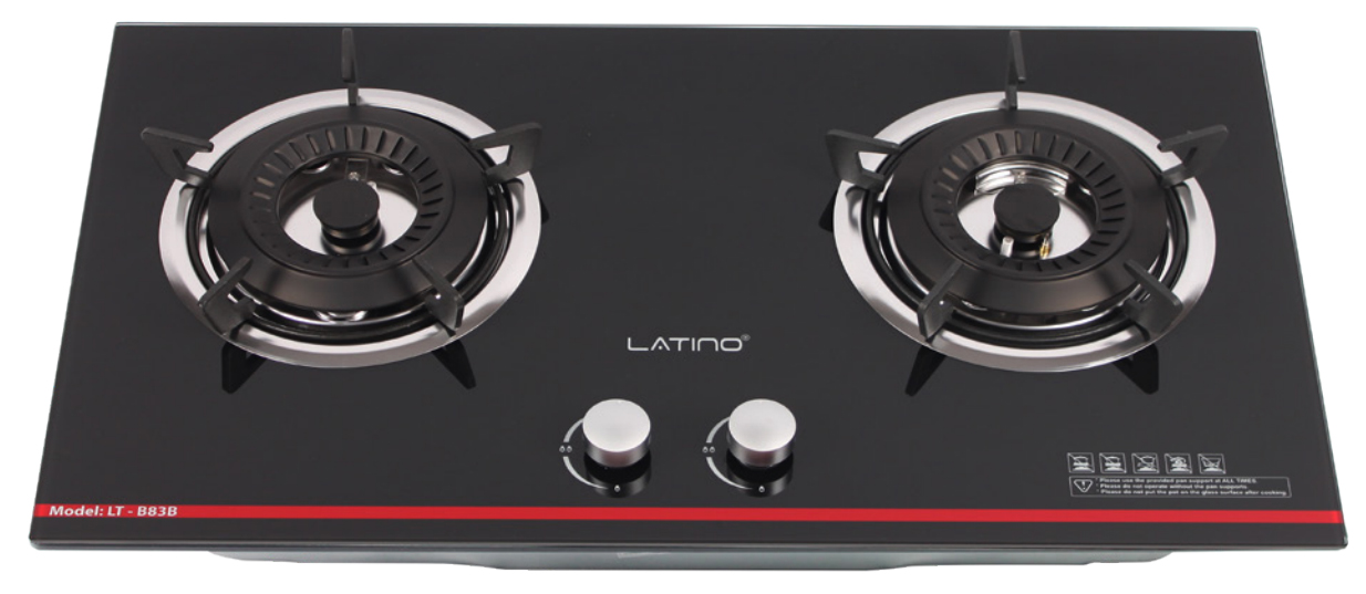 Bếp gas âm 2 vùng nấu Latino LT-B83B