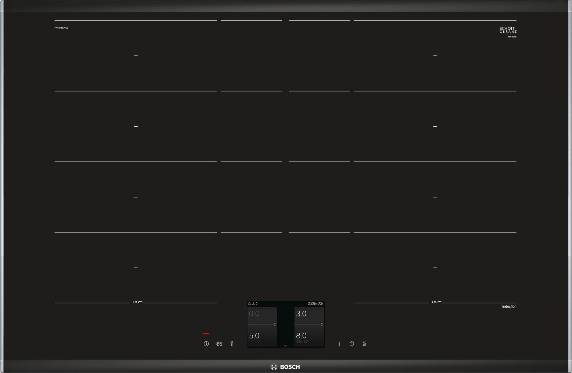 Bếp từ Bosch đa vùng nấu PXY875KW1E serie 8 7400W