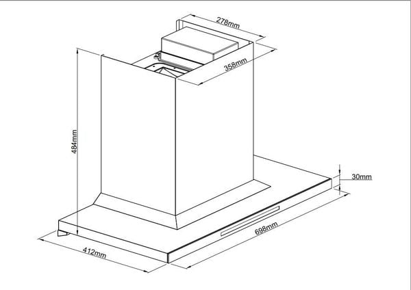 Máy hút mùi chữ T tự động làm sạch BA7035ATDC 70cm