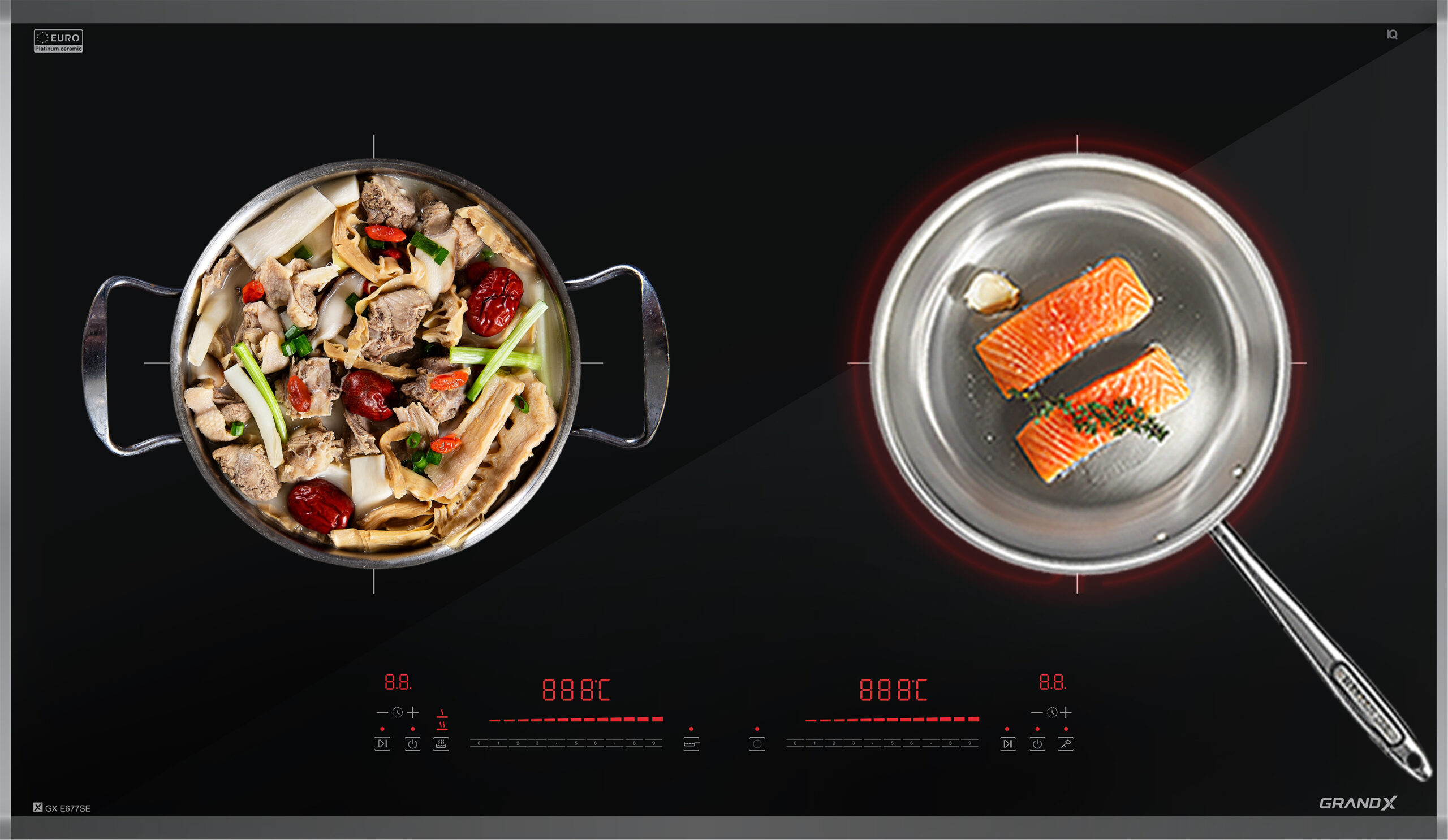 Bếp từ 2 vùng nấu GrandX GX E677SE 4700W