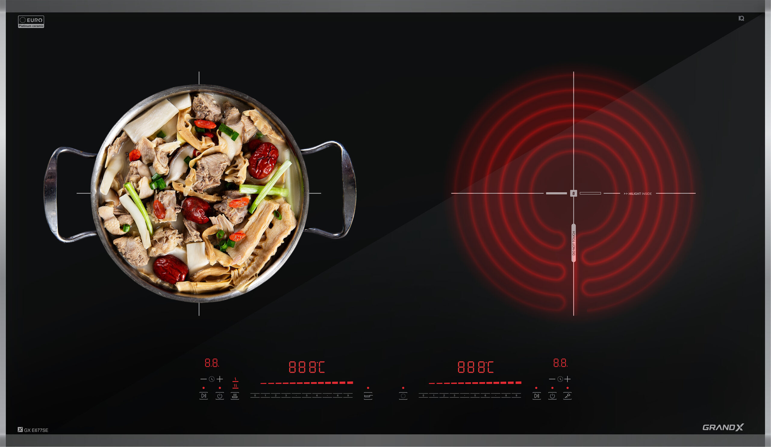 Bếp từ 2 vùng nấu GrandX GX E677SE 4700W