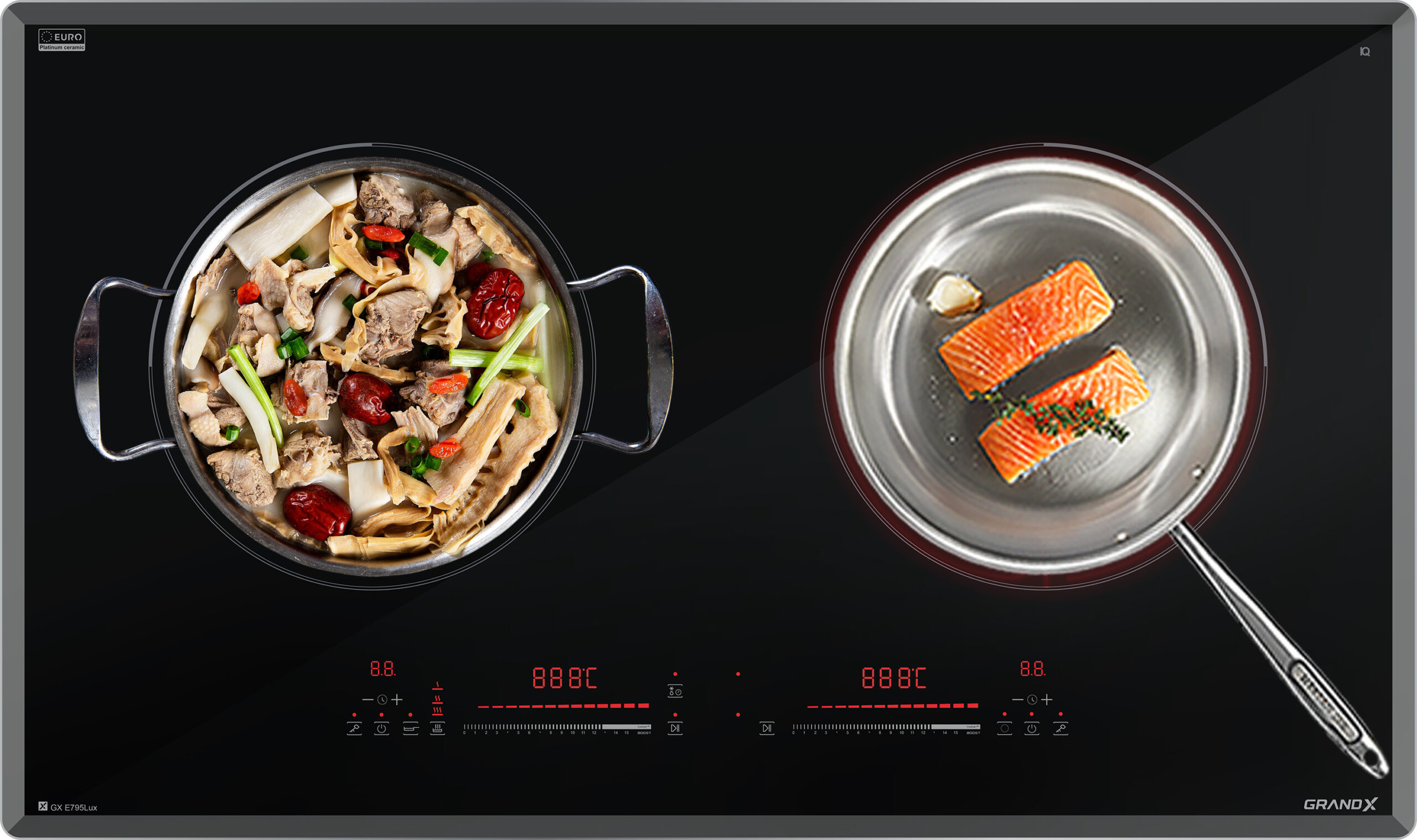 Bếp điện từ 2 vùng nấu GrandX GX E795Lux 5200W