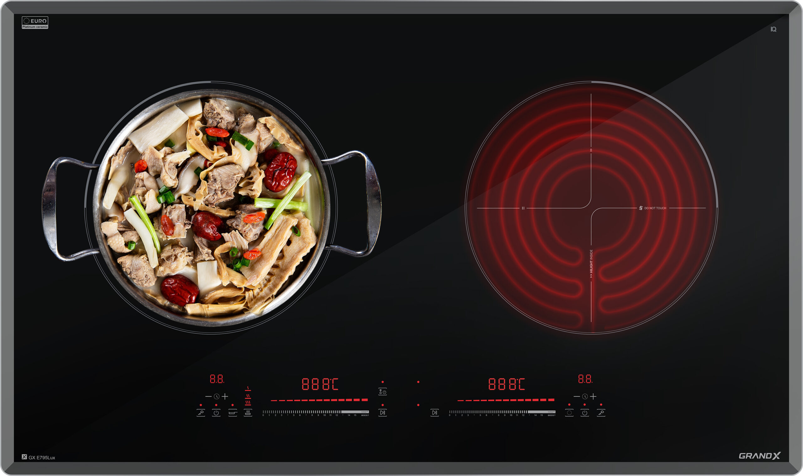 Bếp điện từ 2 vùng nấu GrandX GX E795Lux 5200W