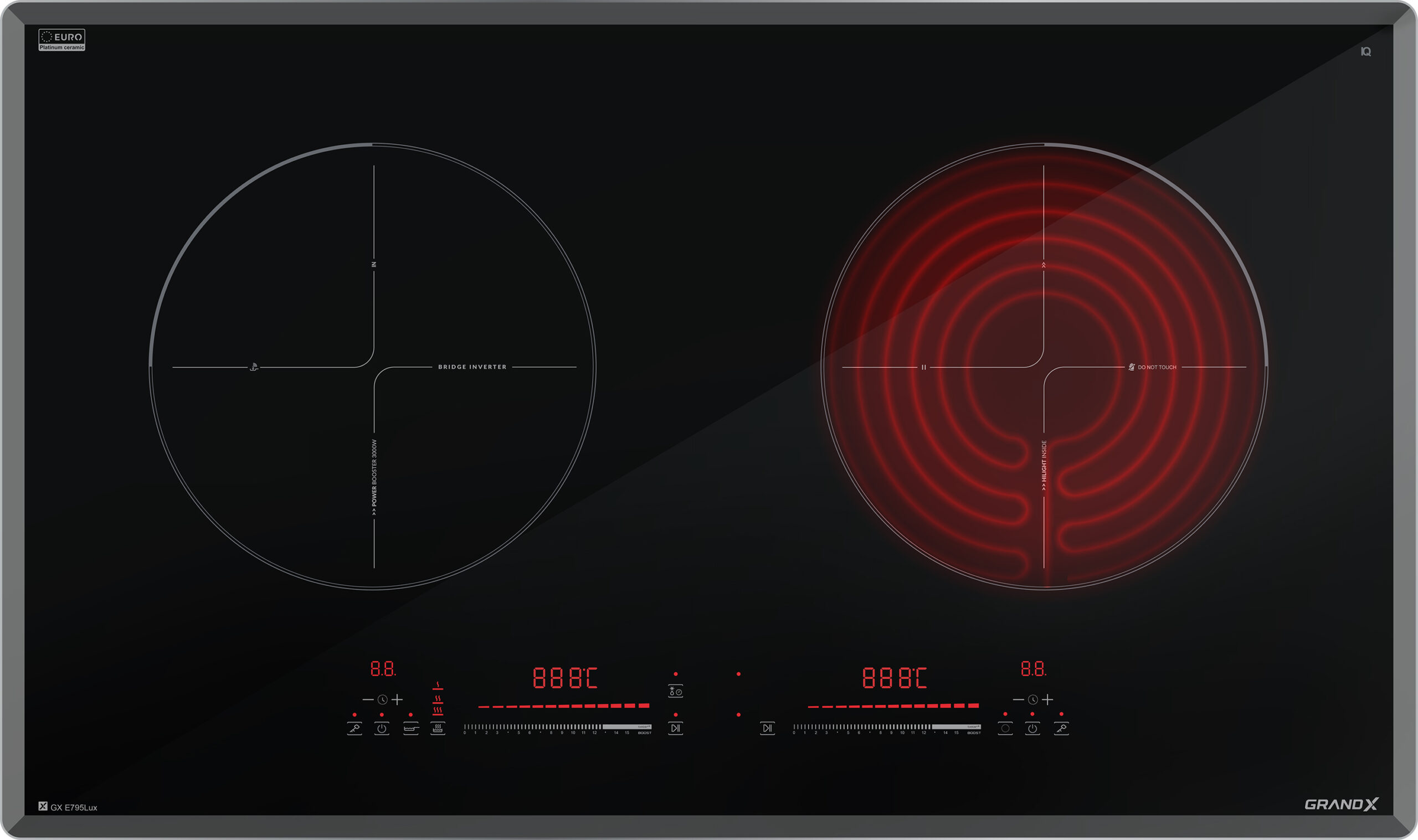 Bếp điện từ 2 vùng nấu GrandX GX E795Lux 5200W