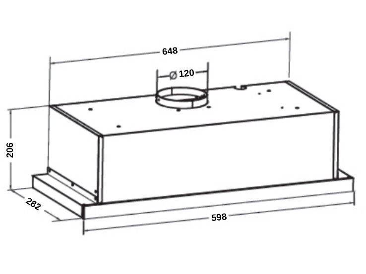 Máy hút mùi âm tủ GrandX GX H60F58B 60cm