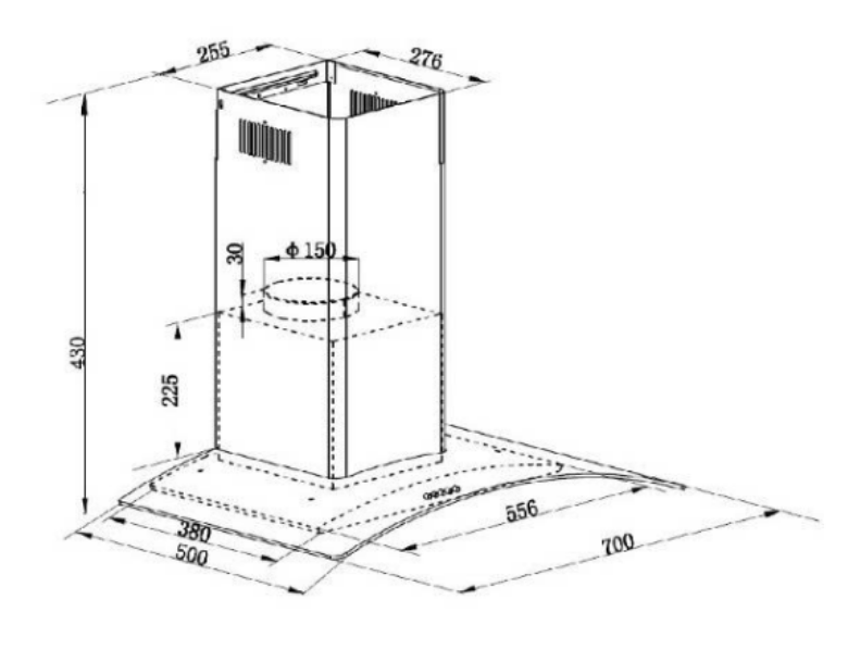 Máy hút mùi kính cong GrandX GX H70C62(GX H70C62S) 70cm