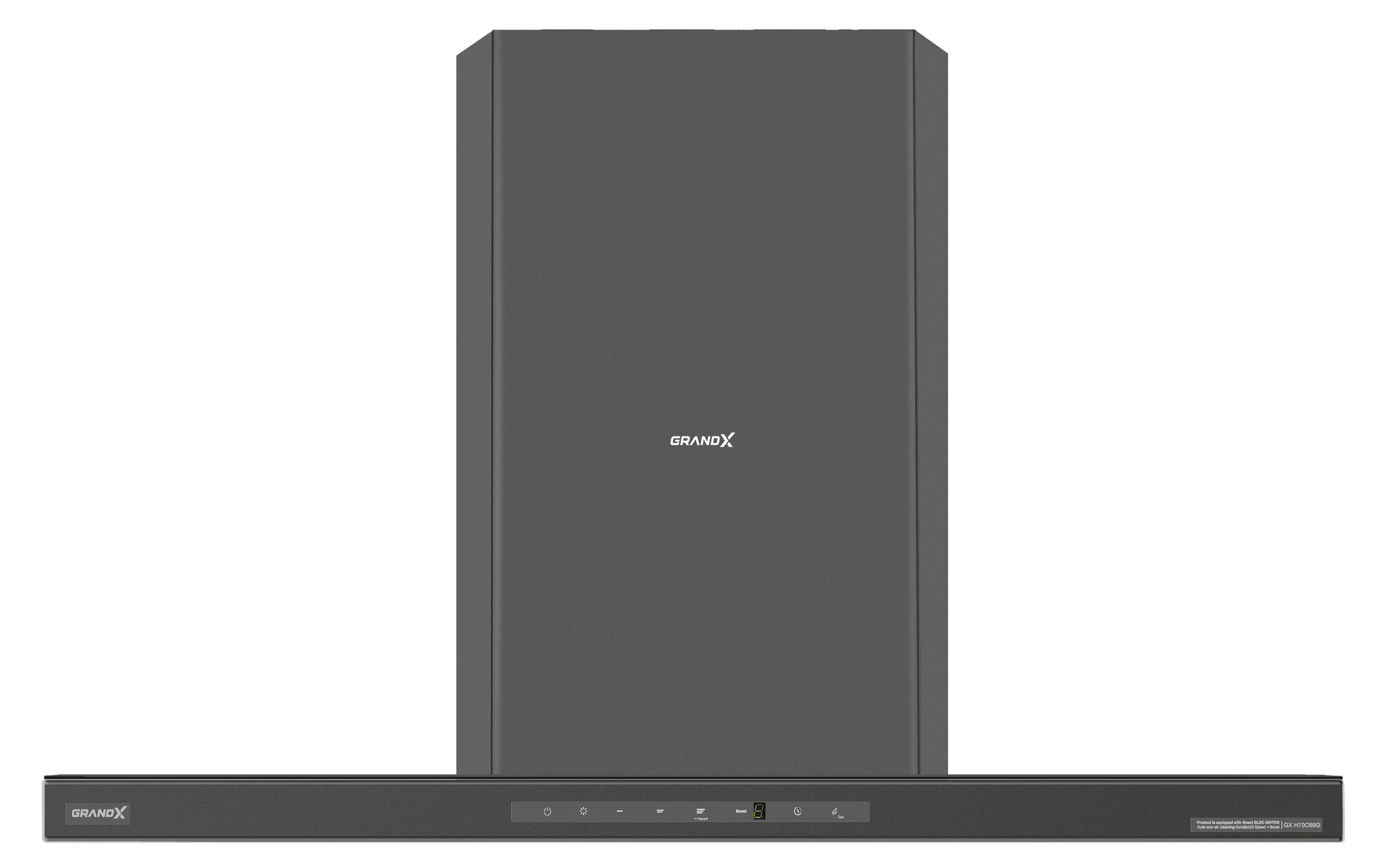 Máy hút mùi áp tường chữ T màu xám Titan 70cm GrandX GX H70C69G