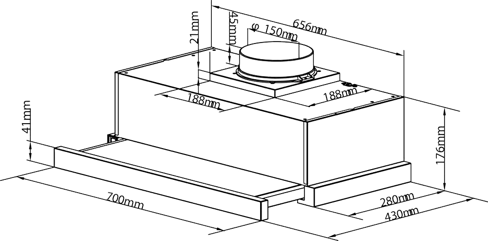 Máy hút mùi âm tủ GrandX GX H70F72B(GX H70F72SB) 70cm