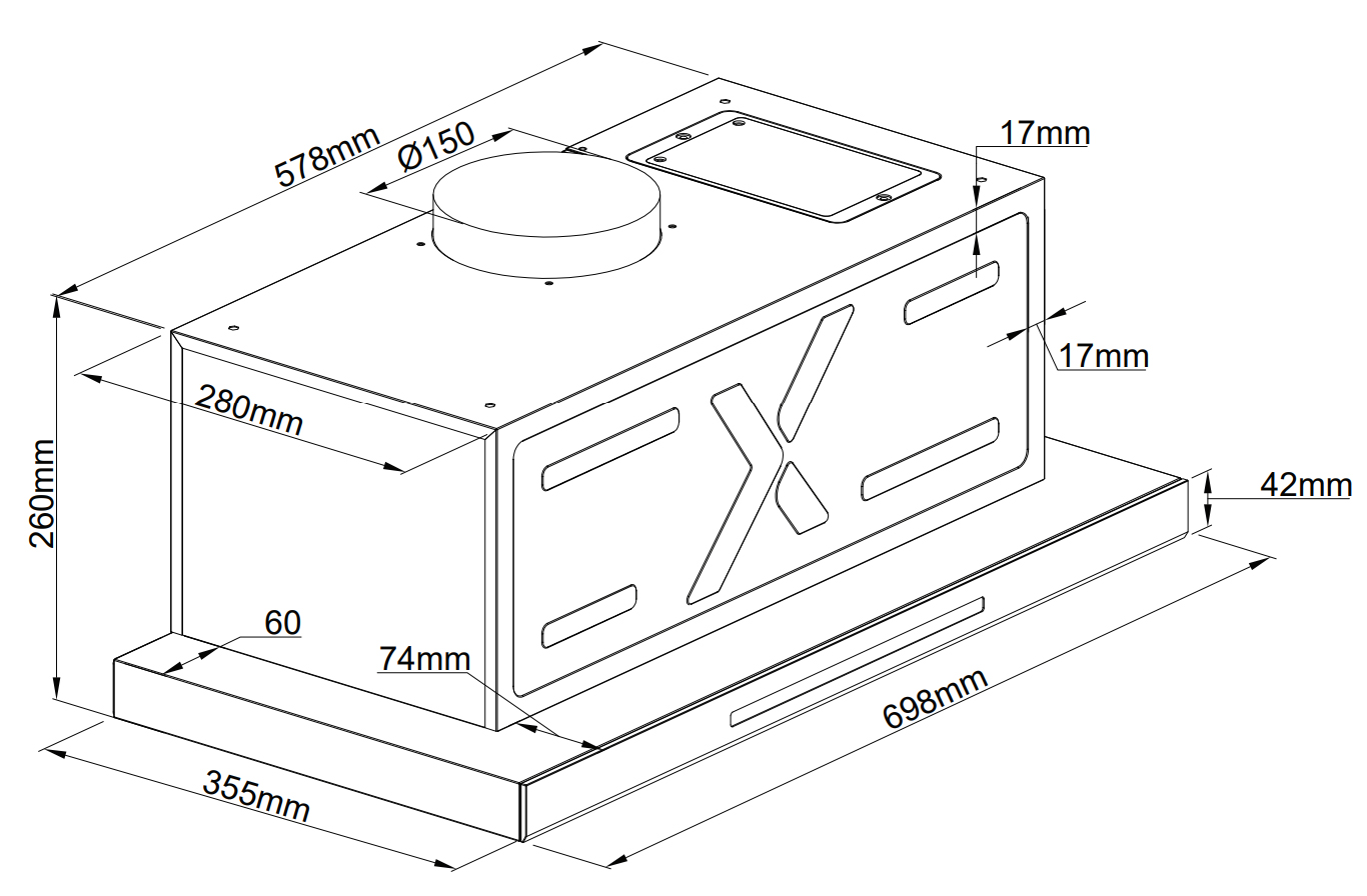 Máy hút mùi âm tủ GrandX GX H70F85G
