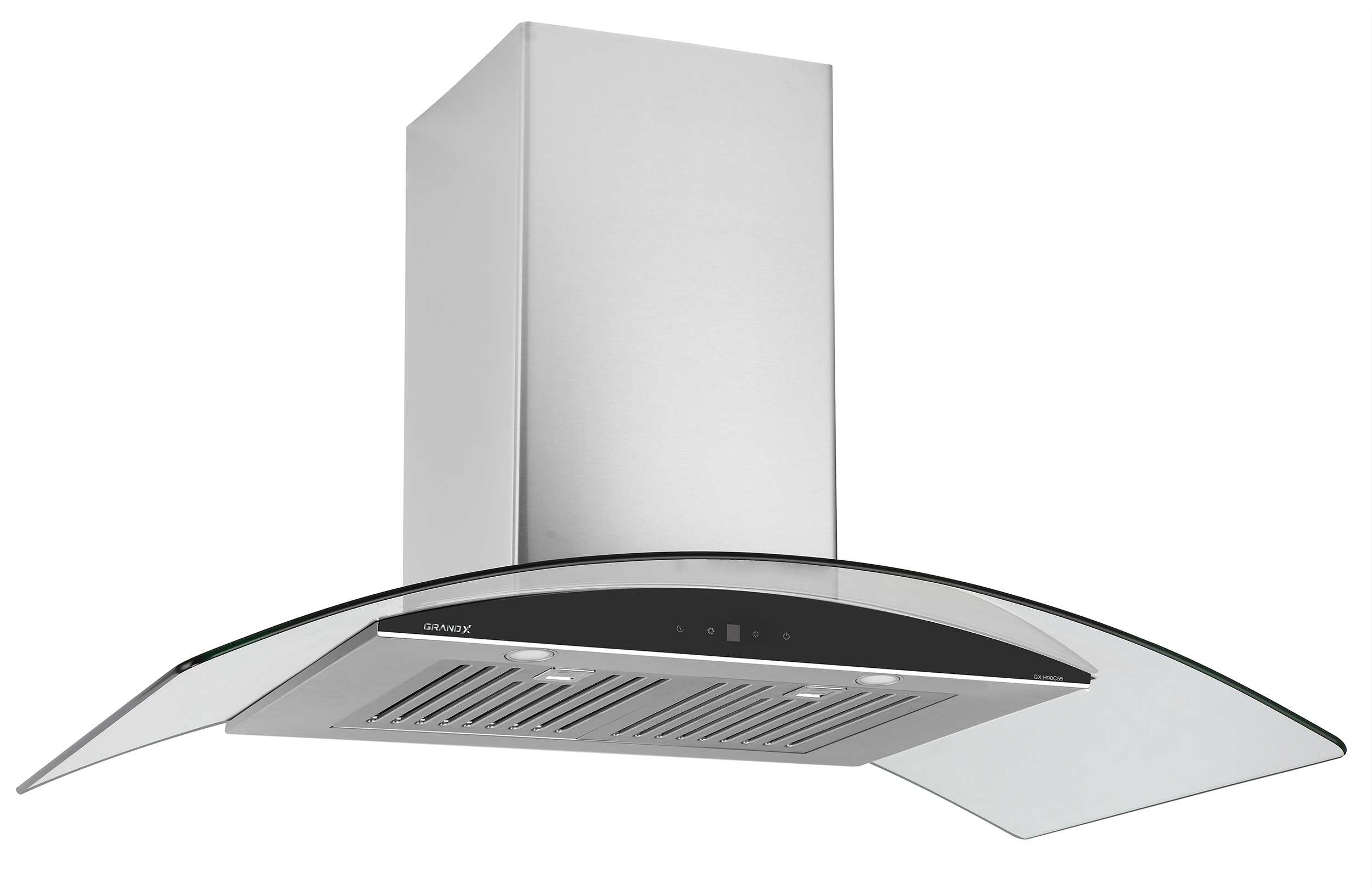 Máy hút mùi áp tường kính cong Inox 90cm GrandX GX H90C55