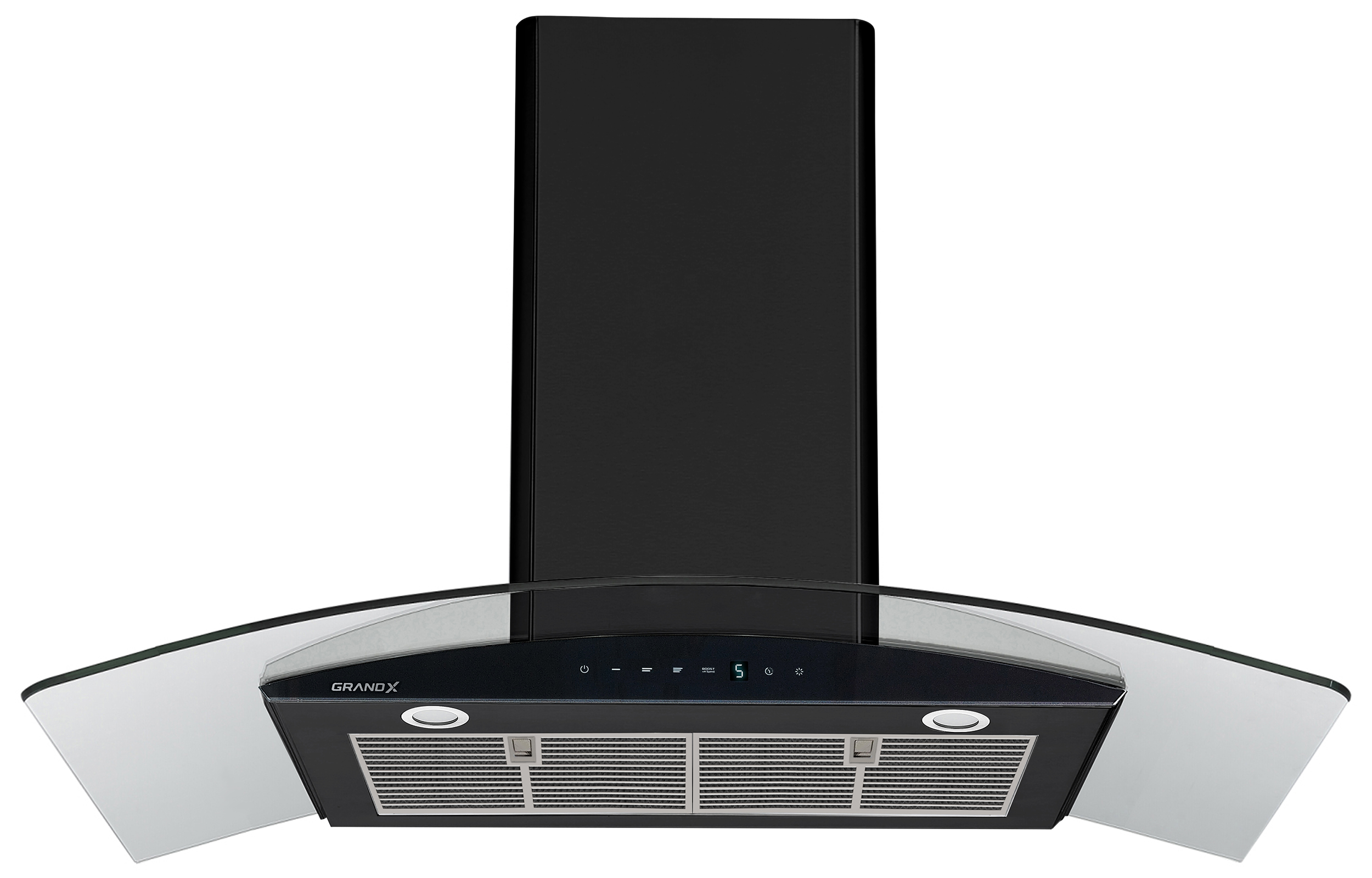 Máy hút mùi áp tường kính cong màu đen 90cm GrandX GX H90C62B(GX H90C62M)