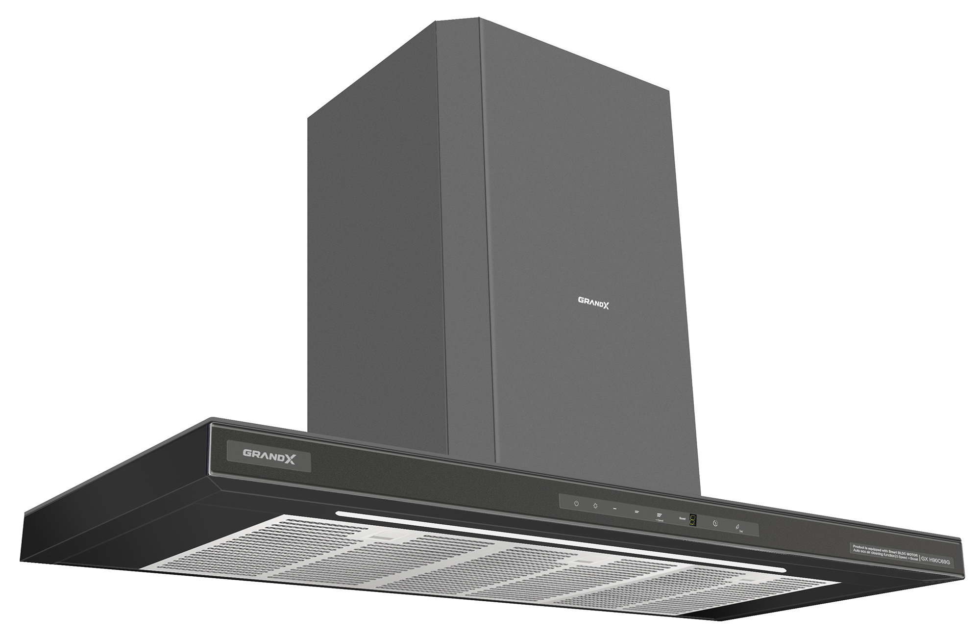 Máy hút mùi áp tường chữ T màu xám Titan 90cm GrandX GX H90C69G(GX H90T69G)