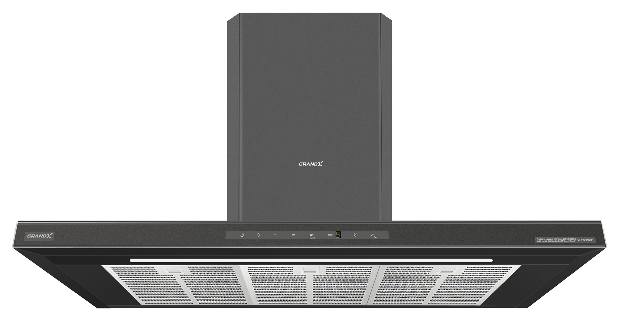 Máy hút mùi áp tường chữ T màu xám Titan 90cm GrandX GX H90C69G(GX H90T69G)