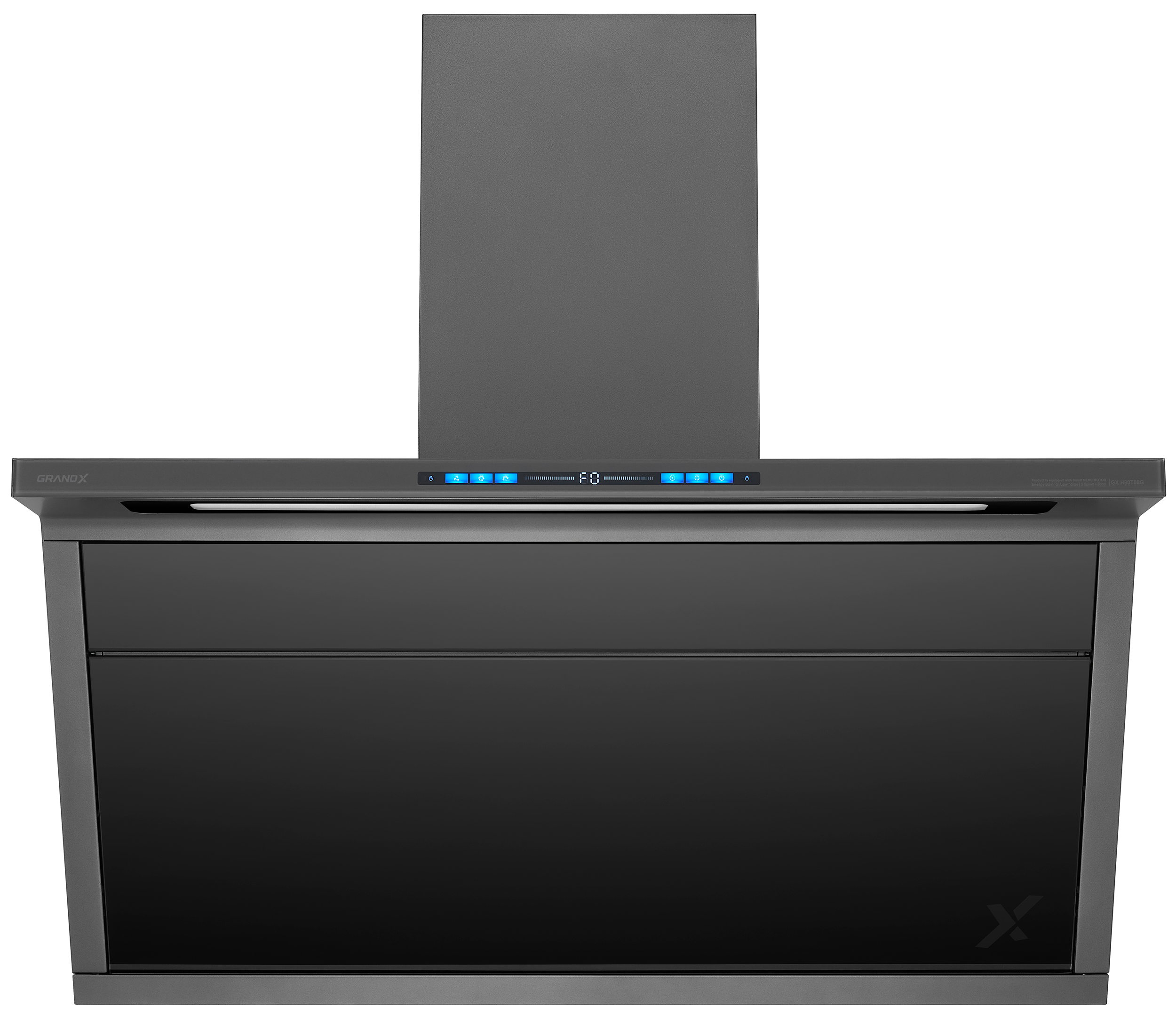 Máy hút mùi áp tường kính vát mở cửa tự động 90cm GrandX GX H90T88G(GX H90T88M)