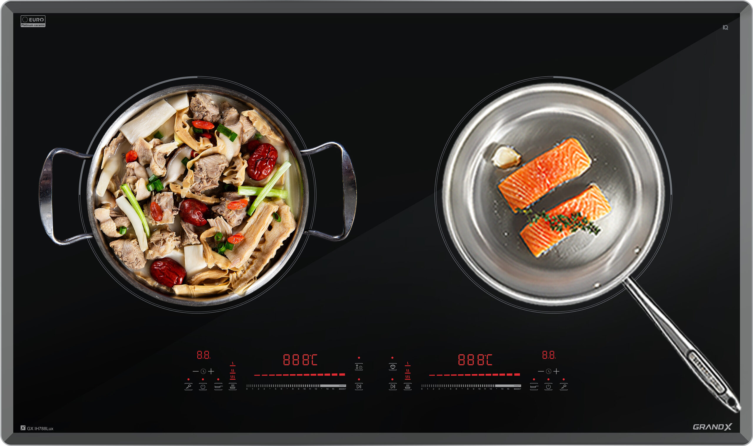 Bếp từ 2 vùng nấu GrandX GX IH788Lux 6000W