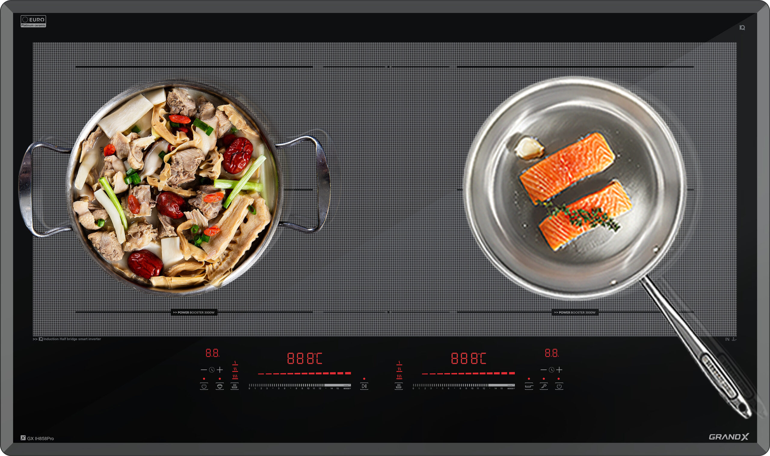 Bếp từ 2 vùng nấu GrandX GX IH858Pro 3700W