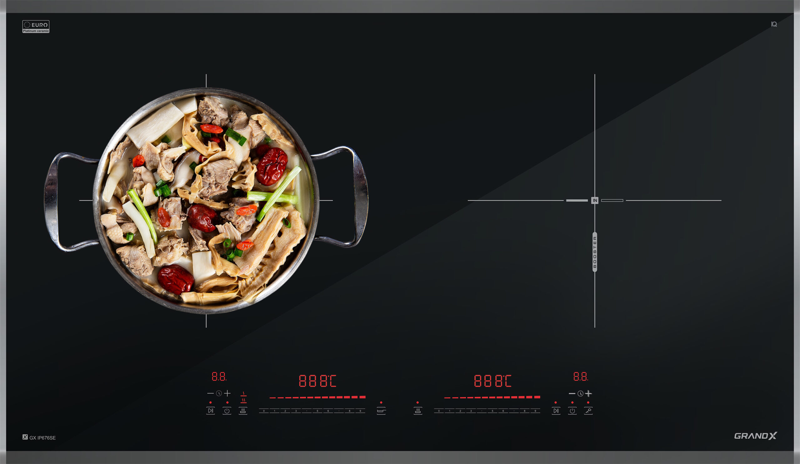 Bếp từ 2 vùng nấu GrandX GX IP676SE 5000W