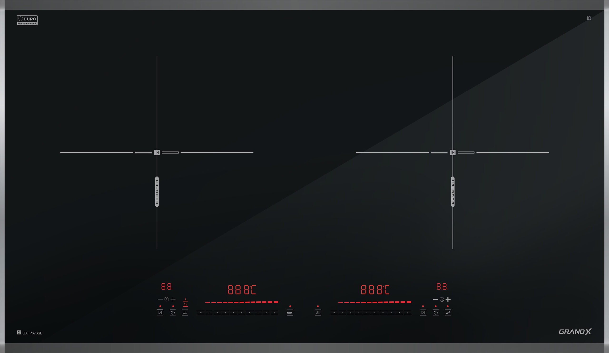 Bếp từ 2 vùng nấu GrandX GX IP676SE 5000W