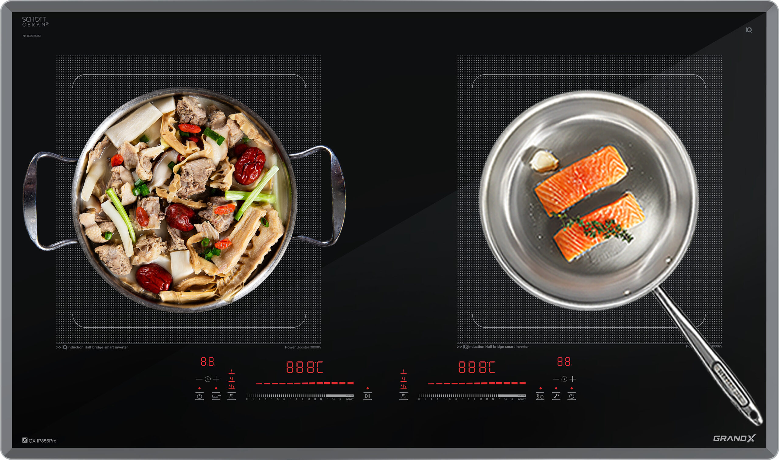 Bếp từ 2 vùng nấu GrandX GX IP856Pro 3700W