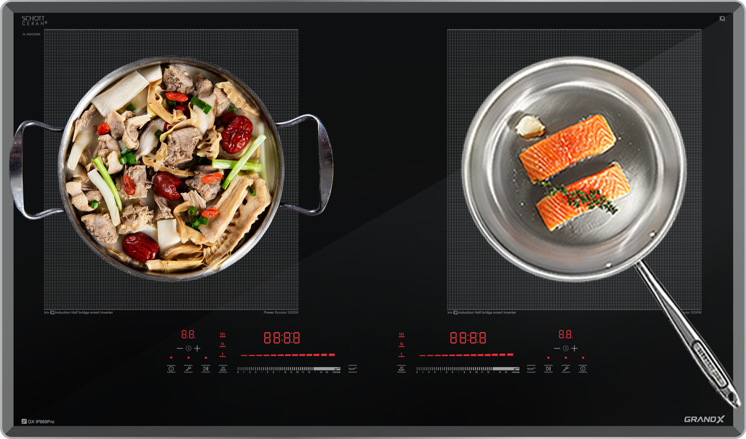 Bếp từ 2 vùng nấu GrandX GX IP869Pro 3700W