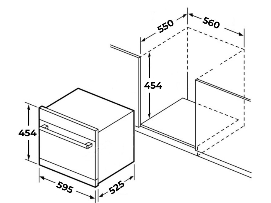 Lò nướng tích hợp lò vi sóng âm tủ 38 lít GrandX GX38MW6