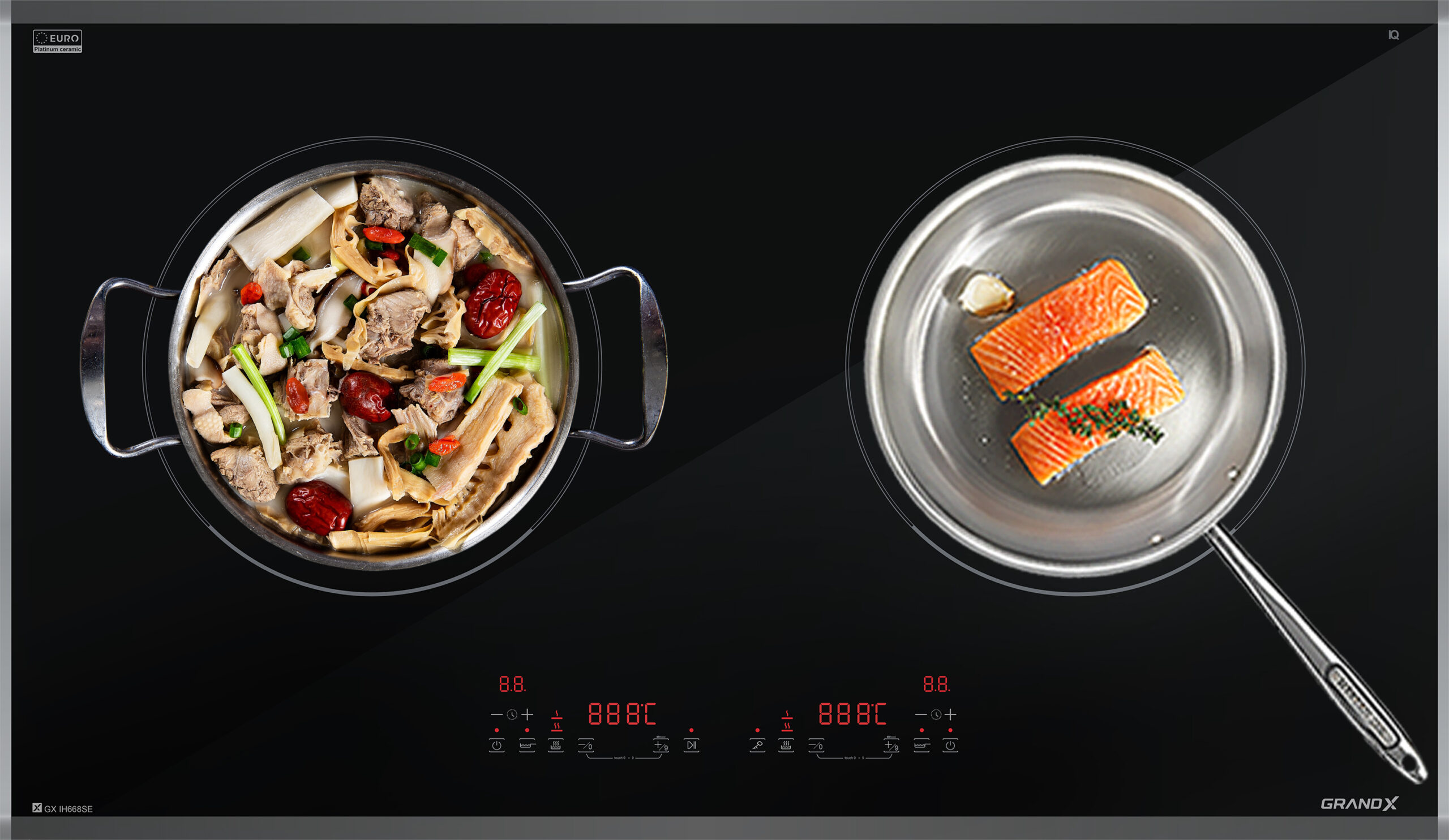 Bếp từ 2 vùng nấu GrandX GX IH668SE 5000W