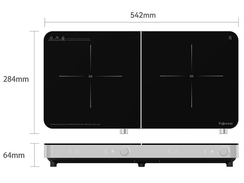 Bếp từ 2 vùng nấu 3400W Fujihome IC2602S